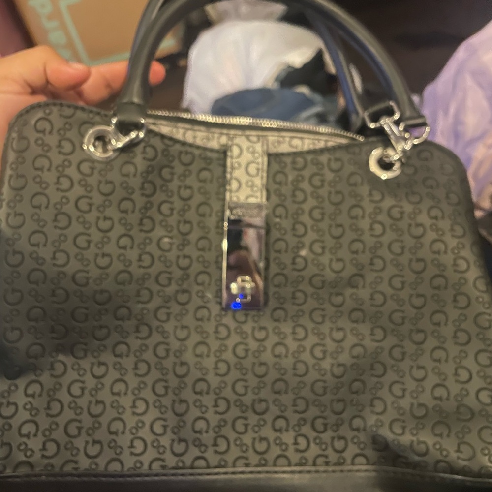 Gray Patterned Handbag - image 1